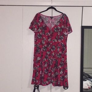 Torrid Button Up Dress - Size 1 - Pink w Flowers